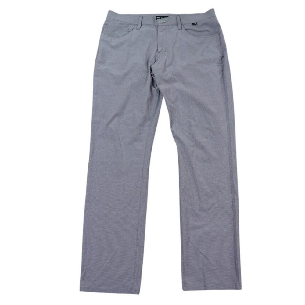 TravisMathew Open to Close Pants Mens 34 Grey Performance Golf Outdoor Logo